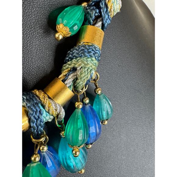 Blue, green, turquoise colored cha Cha on cords.  16” - Picture 7 of 7